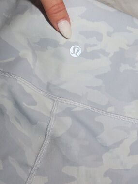 LULULEMON grey and white camo print leggings 
Size 4